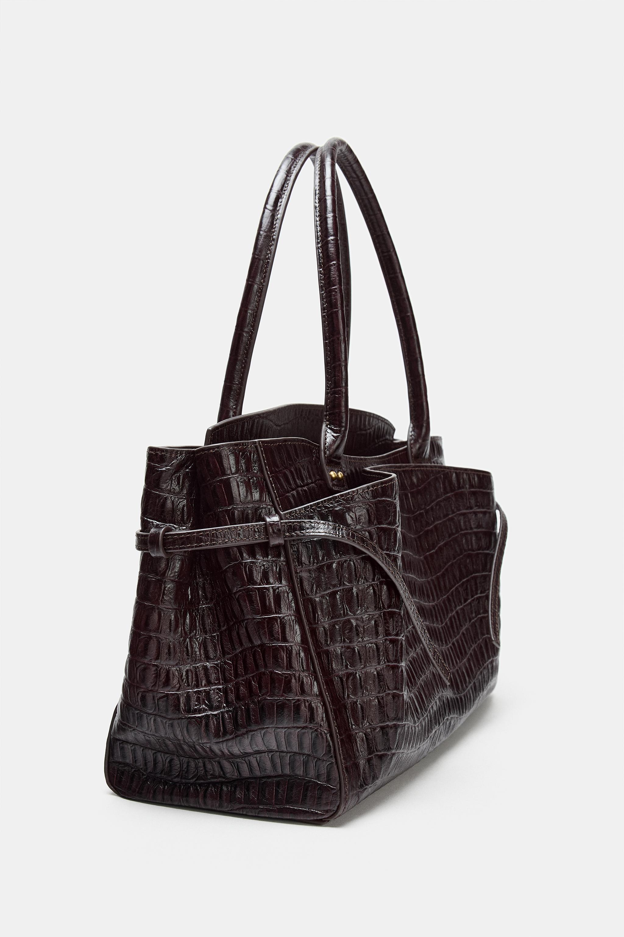 EMBOSSED LEATHER CITY BAG